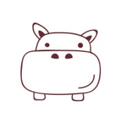 tampon en bois hippopotame