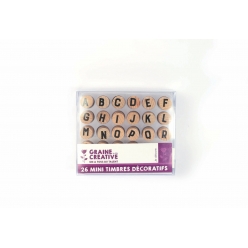 tampon en bois alphabet 26 pieces