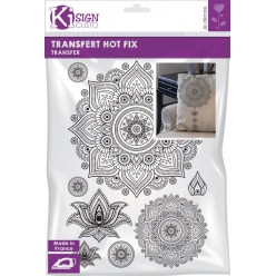 transfert thermocollant mandala noir a4