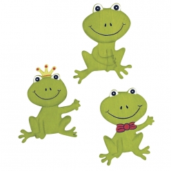 grenouilles en bois x6