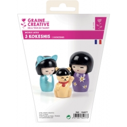 moule en latex pour platre kokeshi 3 modeles