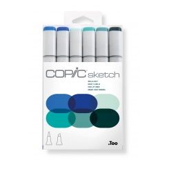 set copic sketch marqueurs manga 6 couleurs ciel et mer