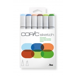 set copic sketch marqueurs manga 6 couleurs natures essentielles