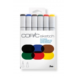 set copic sketch marqueurs manga 6 couleurs primaires vives
