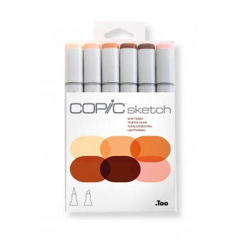 set copic sketch marqueurs manga 6 couleurs teintes chair