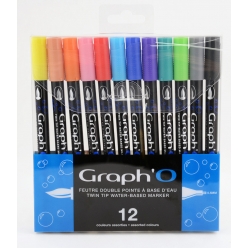 feutres graph o 12 couleurs essentielles
