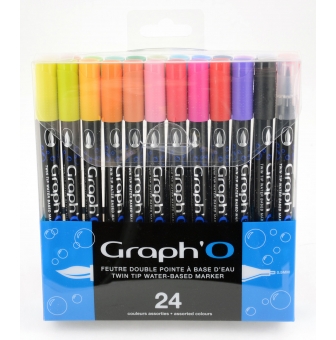 feutres graph o 24 couleurs essentielles