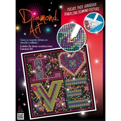 tableau sequin art strass et diamants love
