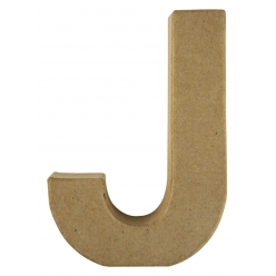 lettre en papier mache j  label fsc 15x105x3 cm