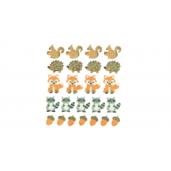 sticker en mousse paillete animaux 24 pieces