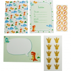 carte d invitation enfant deco dinosaure 10 pieces