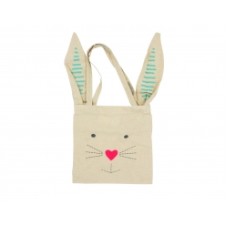 mini tote bag lapin en coton 25 x 25 cm
