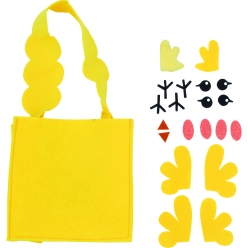 sac tote bag poussin en feutrine pour la chasse aux oeufs