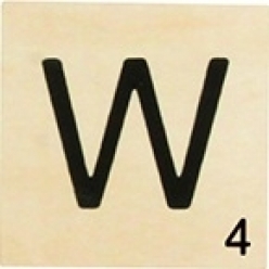 grande lettre en bois facon scrabble 10 cm lettre w