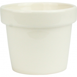 petit pot de fleur en ceramique blanc ecru 8 cm