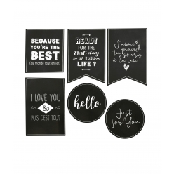 sticker scrapbooking et cadeau noir et blanc 12 pieces