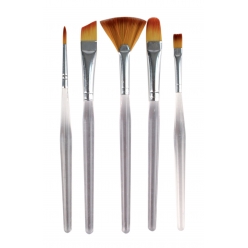 pinceaux eventail biseau rond plat angulaire set 5 pieces