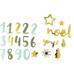 chiffres 42 cm avec decorations pour calendrier de l avent 47 pieces