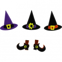 sticker en feutrine sorciere halloween 15 pieces