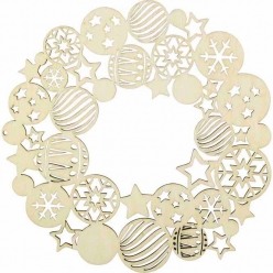 couronne en bois decoupe laser 22cm