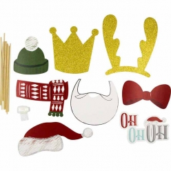 kit photobooth pour prendre des photos de famille sympa a noel 8 pieces