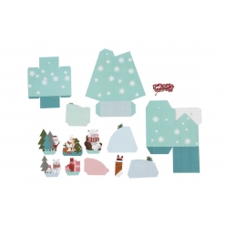 suspension de noel en papier a monter 3 pieces