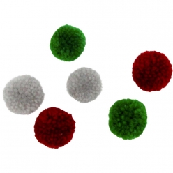 pompon rond en laine camaieu bleu 20 pieces