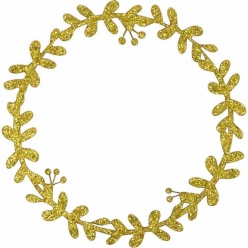 couronne de noel en papier paillete dore 7cm 8 pieces