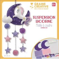 mobile pour bebe en feutrine a customiser licorne