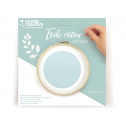toile coton ideal broderie vert d eau 45 x 60 cm