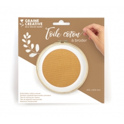 toile coton ideal broderie camel 45 x 60 cm