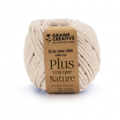 fil de coton cable ecru ideal pour macrame frange et knot