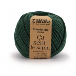fil de coton cable vert foret ideal pour macrame frange et knot