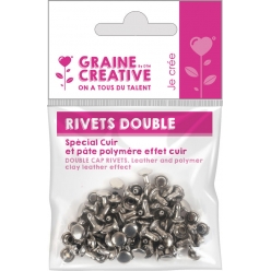 rivets doubles 8 et 6 mm pour cuir et fimo cuir 30 pieces