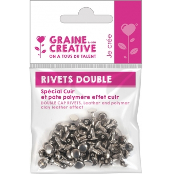rivets doubles 8 et 6 mm pour cuir et fimo cuir 30 pieces