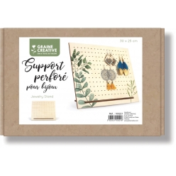 support a bijoux perfore en bois 30 cm