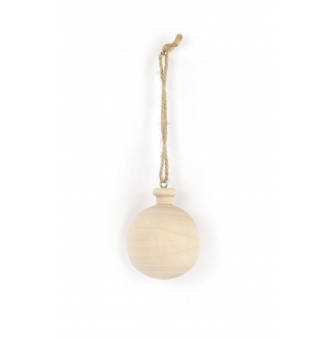 boule ronde en bois a suspendre noel 6 cm