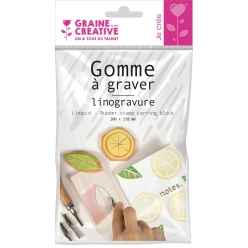 plaque de gomme a graver pour linogravure 10x15 cm
