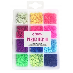 perle ronde et plate heishi fluo