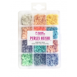 perle ronde et plate heishi pastel