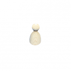 cone figurine en bois brut h 28mm