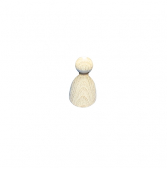 cone figurine en bois brut h 28mm