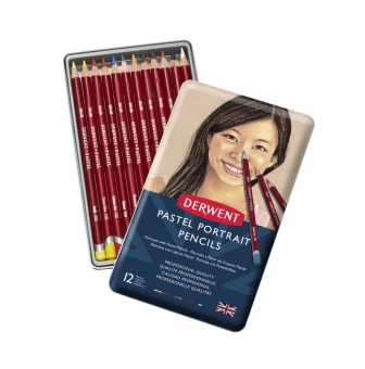 crayon pastel pour portrait derwent boite de 12 pieces