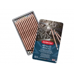 crayon derwent metallic 12 pieces