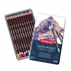 crayons de couleur derwent coloursoft boite x12