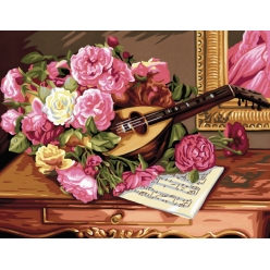 tableau peinture au numero bouquet musical