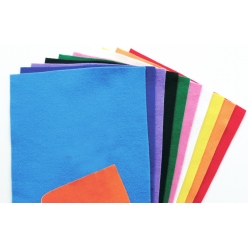 coupons de feutrine adhesive 25x45 cm 10 pieces assorties