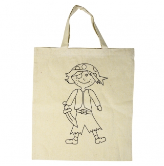 sac en coton avec impression pirate 38x42 cm