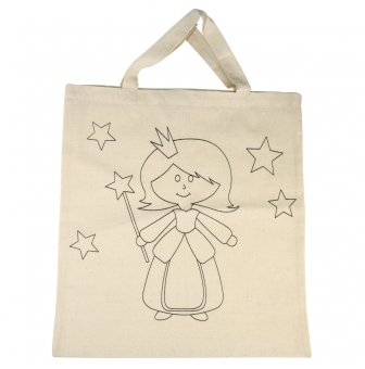 sac en coton imprime princesse 38x42 cm