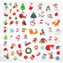 stickers 3d caoutchouc noel de 1 a 33 cm 64 pieces